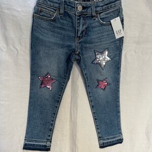 Gap children’s denim jeans with sequin patches. NWT